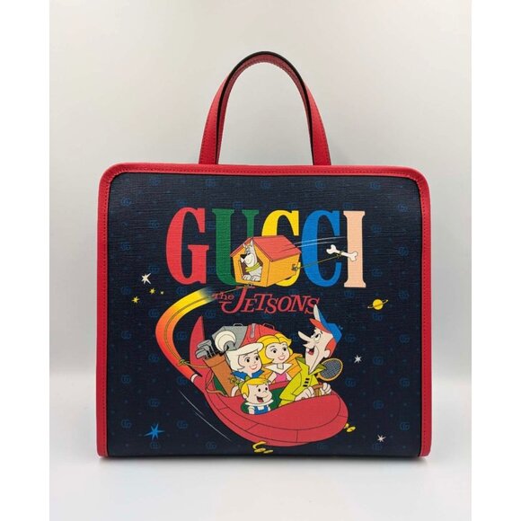 Gucci Kids x The Jetsons Cartoon Print Tote Bag Navy 605614 - Picture 2 of 11